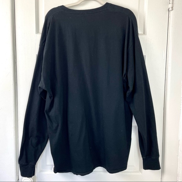 Champion Black Long Sleeve Tee W/ Multi Colored Script Logo Size 2XL - Picture 2 of 9